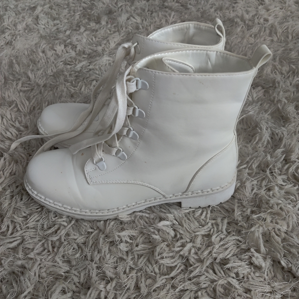 3/$32 White combat booties